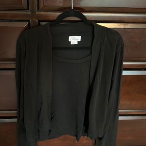 Chaus Black Sweater with built in shell. Large.